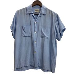 Sandy Mac Donald 半袖シャツ　ブルー　L 16 1/2 Sandy Mac Donald 半袖シャツ ブルー L 16 1/2 - メルカリ