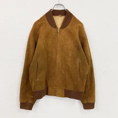 ～90s　レザーボンバージャケット　レザーブルゾン　ヴィンテージ　茶　ブラウン　Lサイズ　古着【値引き交渉OK！】