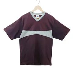 adidas アディダス Vネック 半袖 Tシャツ L ブラウン グレー 切替 デザイン アディダス ロゴ スポーツ ミックス サッカー テック系 ヴィンテージ 古着 メンズ カットソー 半袖Tシャツ ストリート カジュアル トップス 希少 配色デザイン
