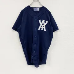 Mizuno　ミズノ　半袖シャツ　ベースボールシャツ　紺　ネイビー　Lサイズ　古着【値引き交渉OK！】のサムネイル