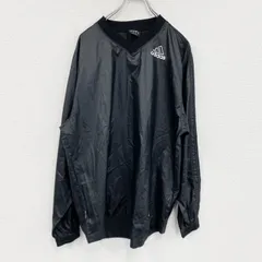 adidas　アディダス　プルオーバージャケット　パフォーマンスロゴ　デカロゴ　黒　ブラック　Mサイズ　古着【値引き交渉OK！】