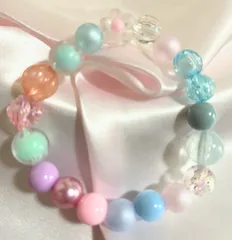 一点もの☆春爛漫☆ピンクの薔薇デザインのアクリルブレスレット(11)