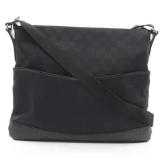 グッチ GUCCI ショルダーバッグ GGキャンバス 145856 ブラック キャンバス レザー GGキャンバス ショルダー レディース Used A
