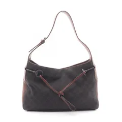 グッチ GUCCI ショルダーバッグ GG柄 101975 ダークブラウン/ブラック キャンバス レザー ホースビット GGキャンバス ワンショルダー レディース Used B