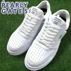 PEARLY GATES パーリーゲイツ ゴルフ THE SHOES 定番人気 レザー サステナブル素材 ロゴプレート レースアップ ローカット スパイクレス ゴルフシューズ 053-4992311 定価3.9万 ホワイト▲028▼60427w07のサムネイル