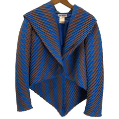 【中古】　ISSEY MIYAKE　ジャケット　変形　チェック　プリーツ　ストレッチ　日本製　ドメスティック　古着　/2496のサムネイル