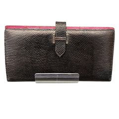 美品♪HERMES エルメス ケリーウォレット リザード 正規品 黒 L刻印