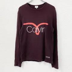 Calvin Klein　カルバンクライン　長袖Tシャツ/ロンT　デカロゴ　ボルドー　Sサイズ　古着【値引き交渉OK！】