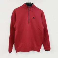 00s　adidas golf　アディダスゴルフ　ハーフジップスウェット/トレーナー　パフォーマンスロゴ　赤　レッド　Sサイズ　古着【値引き交渉OK！】のサムネイル