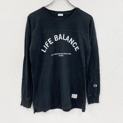 Champion 챔피언 긴 소매 T 셔츠 / 롱 T 아치 프린트 트리코 태그 복각 블랙 블랙 M 사이즈 헌옷 [가격 인하 협상 OK!]