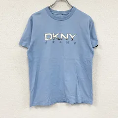 00s　DKNY　ダナキャランニューヨーク　半袖プリントTシャツ　ヴィンテージ　水色　ライトブルー　古着【値引き交渉OK！】