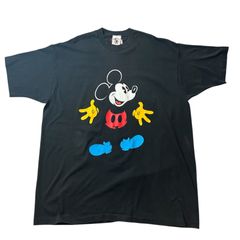 90s リンクプリント Disney ぶち抜き ミッキー USA製 フェード - メルカリ