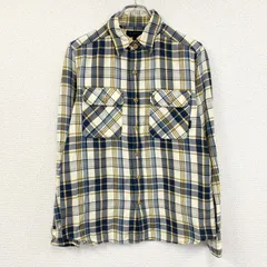 Marmot　マーモット　長袖シャツ　ネルシャツ　チェック柄　ブルー　イエロー　ホワイト　Mサイズ　古着【値引き交渉OK！】のサムネイル