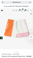 イ・ミンジョンリ (新品) LACOSTE ライブ COLORブロック ピケ ハーフパンツのサムネイル