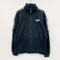 PUMA トラックジャケット ブラック 横ライン 刺繍ロゴ - メルカリ