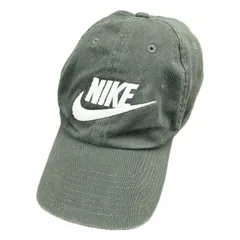NIKE　ナイキ　6パネルキャップ　ベースボールキャップ　カーキ　ONE SIZE　古着【値引き交渉OK！】
