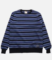 BARBARIAN /12oz STRIPE WAISTBAND CREW LONG (NAVY×ROYAL×COLUMBIA×D.OCEAN)のサムネイル