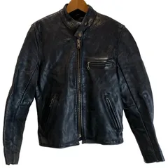 【中古】　Vanson　ライダーズジャケット　シングルライダーズ　レザージャケット　フルジップ　無地　USA製　アメカジ　古着　/5655