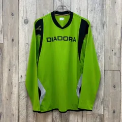 DIADORA ディアドラ グリーン 黄緑 スポーツ ウェア 速乾 ロンT 長袖 Tシャツ メンズ O サイズのサムネイル