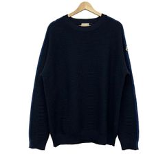 MONCLER(몽클레일) 긴팔 스웨터 사이즈 XXL XL 맨즈 미품 GIROCOLLO TRICOT 다크 네이비×흰색×멀티 크루 넥