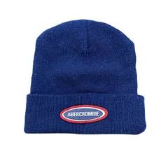 ～00s　Abercrombie＆Fitch　アバクロ　ビーニー/ニットキャップ　ニット帽　ネイビー　ワンサイズ　　古着【値引き交渉OK！】のサムネイル