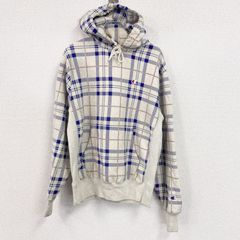UO×チャンピオン/リバースウィーブパーカー/チェック/霜降りベージュ 