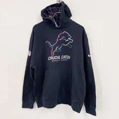 NIKE　ナイキ　NFL　Detroit Lions　ウェットパーカー/フーディー　スウッシュ　黒　ブラック　XLサイズ　古着【値引き交渉OK！】