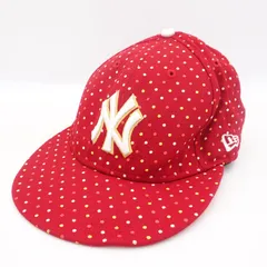 EW ERA ニューヨークヤンキース ドット柄 キャップ サイズ表記7 3/8 58.7cm 赤 レッド NEW YORK Yankees ニューエラ