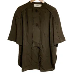 美品 CYCLAS シクラス レーヨン ギャザーハーフスリーブ ブラウス 1-01-04-2012 サイズ34 ブラウン レディース 古着 中古 USEDのサムネイル