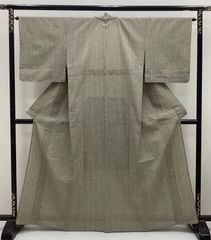 □古典高級しじら織り夏着物&浴衣□新品未使用 呉服店購入浴衣 綿麻 最