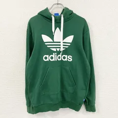 adidas　アディダス　スウェットパーカー/フーディー　トレフォイルロゴ　デカロゴ　緑　グリーン　OTサイズ　古着【値引き交渉OK！】