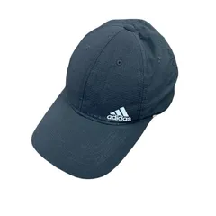 adidas　アディダス　6パネルキャップ　ベースボールキャップ　パフォーマンスロゴ　黒　ブラック　フリーサイズ　古着【値引き交渉OK！】