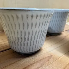今がお買得（新品）　　これぞ小石原焼！　とびかんな模様のフリーカップ　５個セットのサムネイル