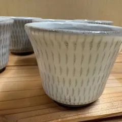 これぞ小石原焼！　とびかんな模様のフリーカップ　５個セットのサムネイル
