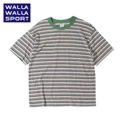 WALLA WALLA SPORT ワラワラスポーツ Tシャツ メンズ 半袖 S/S STRIPE TEE ショートスリーブ ストライプTシャツ 春夏 ボーダー カジュアル コットン WW040064 H.GREY/NAVYのサムネイル