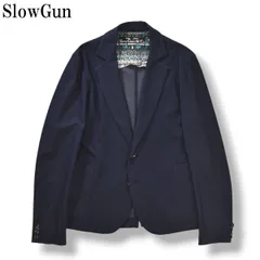 スロウガン SlowGun シングル 2B テーラードジャケット アンコンジャケット トラベルジャケット ストレッチ 裏地総柄 通年 3 ネイビー メンズのサムネイル