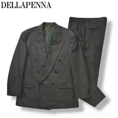 80s90sヴィンテージ USA製 DELLAPENNA PURE WOOL グレンチェック ダブル 6B スーツ セットアップ 上下 テーラードジャケット スラックスパンツ 通年 42R グレー メンズのサムネイル