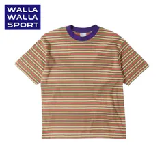 WALLA WALLA SPORT ワラワラスポーツ Tシャツ メンズ 半袖 S/S STRIPE TEE ショートスリーブ ストライプTシャツ 春夏 ボーダー カジュアル コットン WW040064 GREEN/PURPLEのサムネイル
