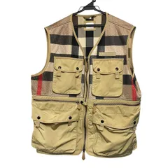【中古】 BURBERRY バーバリー ロゴアップリケ チェック テクニカル ジップアップ ジレ ジャケット 8041401 サイズL ブラウン チェック メンズ 26012358MY のサムネイル