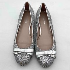miumiu ビジューシルバーグリッター フラットシューズ37.5(24.5