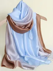 アクセサリー レディース スカーフ 1個 女性用 ファッショナブルで上品なグラデーション サテンスカーフ/ショール