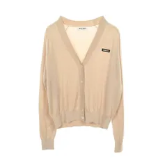 ミュウ ミュウ Miu Miu カーディガン ロゴ Vネック カシミヤ シルク カーディガン レディース Used Aのサムネイル