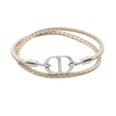 ディオール Dior ブレスレット CD Icon ブレイドレザー ダブル B1973HOMLE069L ベージュ レザー ステンレススチール ブレスレット メンズ 新品のサムネイル