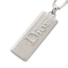 ディオール Dior ネックレス Guilloche Plate Pendant Necklace ロゴプレート N3599HOMMT000 シルバー ステンレススチール ネックレス メンズ 新品