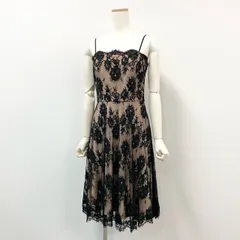 31i8 TADASHI SHOJI タダシショージ フラワーレース ドレスワンピース パーティードレス サイズ2 ブラック ベージュ 画像参照 レディースu02tのサムネイル