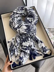 アクセサリー レディース スカーフ 1枚 エレガントな花柄スカーフ、女性用 多用途ヘッドスカーフ、ショール、ファッションアクセサリー、日よけビーチラップ