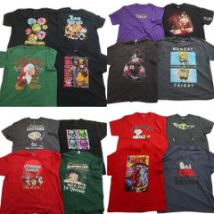 헌 옷 도매 정리 판매 캐릭터 T 셔츠 16 장 세트 (남성 2XL / 3XL) 스폰지 밥 동키 콩 디즈니 중고 헌 옷 NE7468