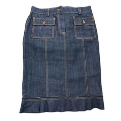 美品】ルイヴィトン LVロゴ刺繍 ステッチ スカート 36 ネイビー - メルカリ