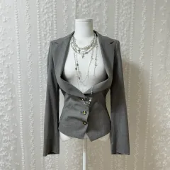 未使用 Vivienne Westwood ヴィヴィアン・ウエストウッド 新品 グレー ジャケット LongKARA ブレーザー 40 レッドレーベルのサムネイル
