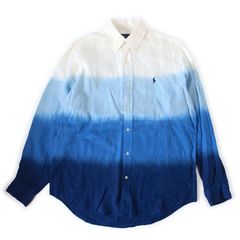 試着のみRALPHLAURENラルフローレンリネングラデーションシャツポニー